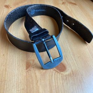 Fossil Mens Belt Black Leather size 32